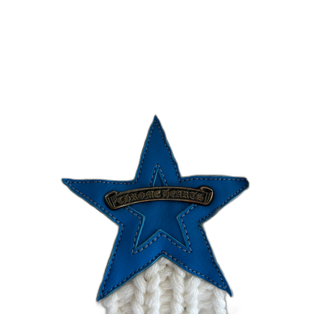 Chrome Hearts Fontainebleau White & Blue Star Patch Cashmere Sweater