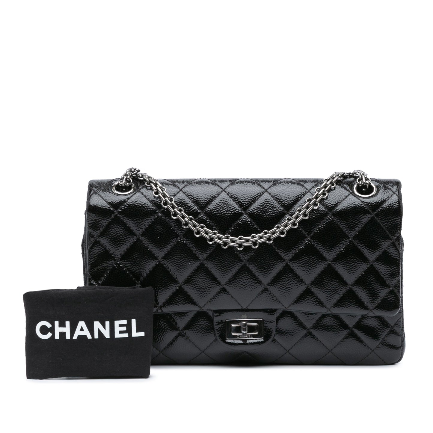 Chanel Quilted Patent Caviar 2.55 Reissue Flap 226 Black