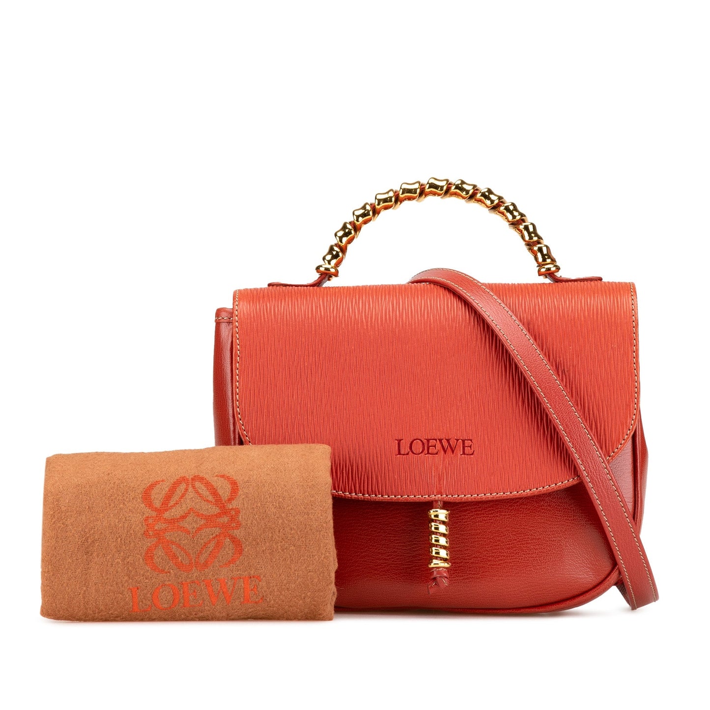 LOEWE Leather Velazquez Satchel Red