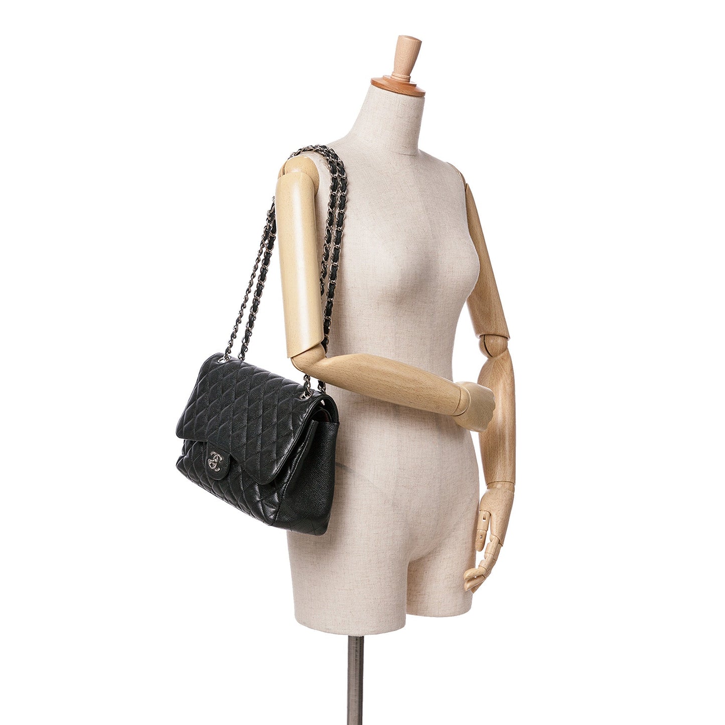 Chanel Jumbo Classic Caviar Double Flap Black