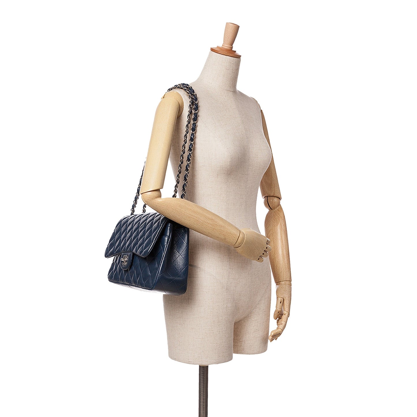 Chanel Jumbo Classic Caviar Double Flap Blue