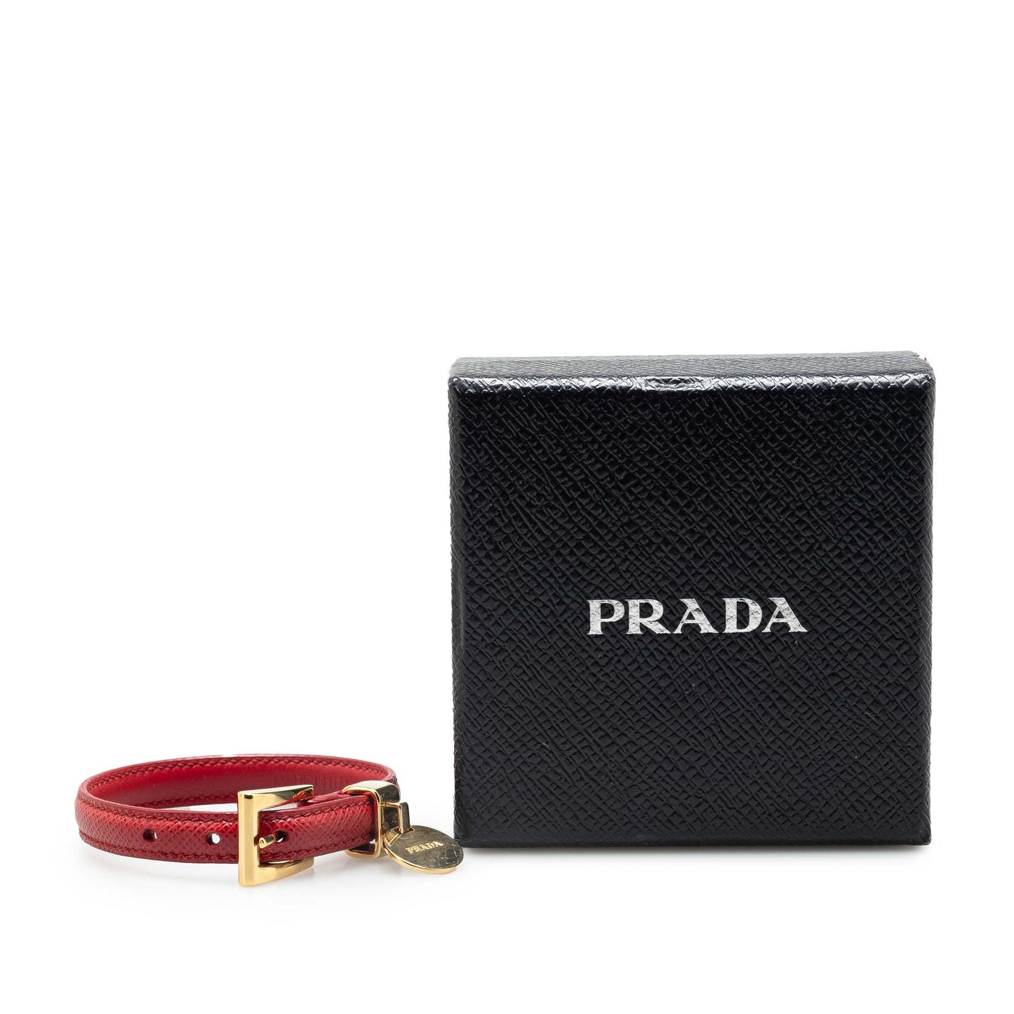 Prada Saffiano Leather Bracelet Red