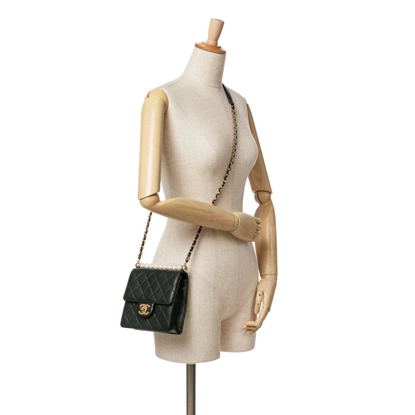 Chanel Small Lambskin Chic Pearls Flap Black