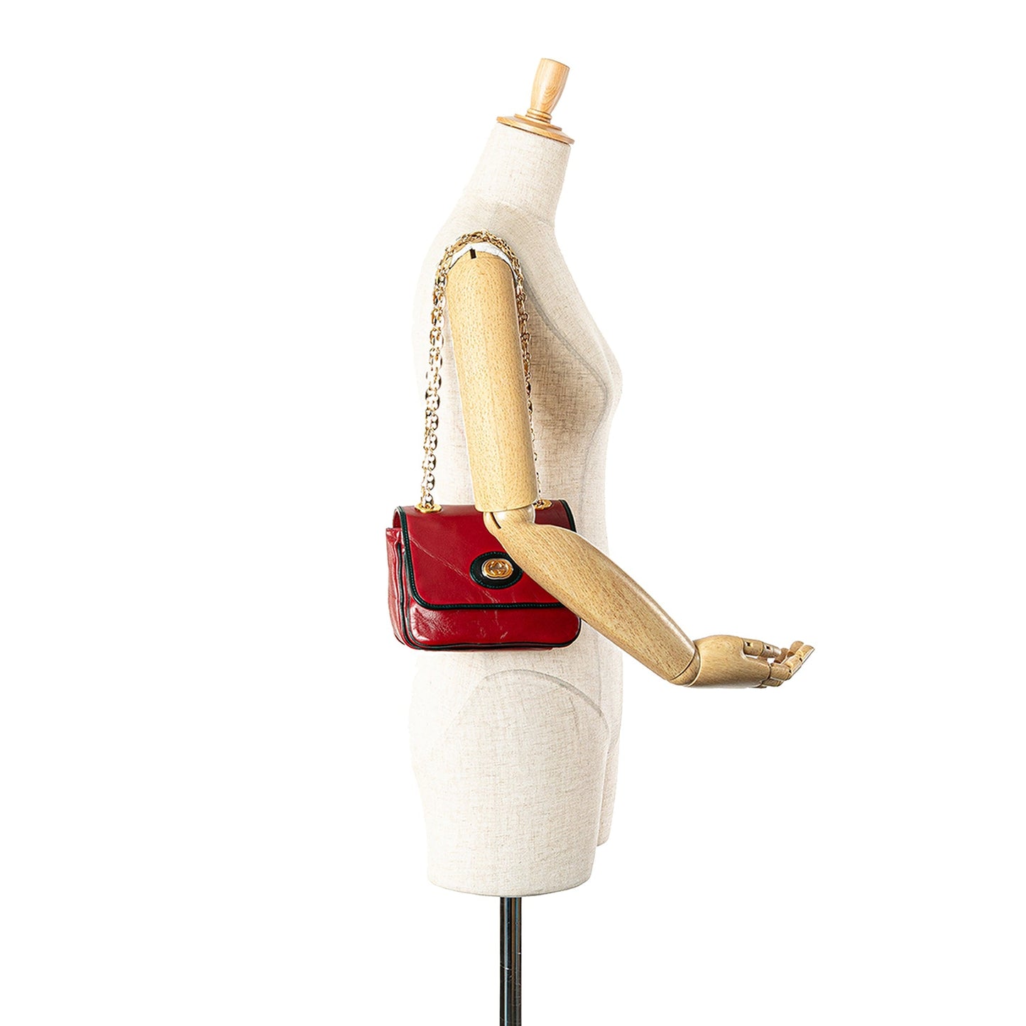 Gucci Mini Leather Marina Shoulder Bag Red