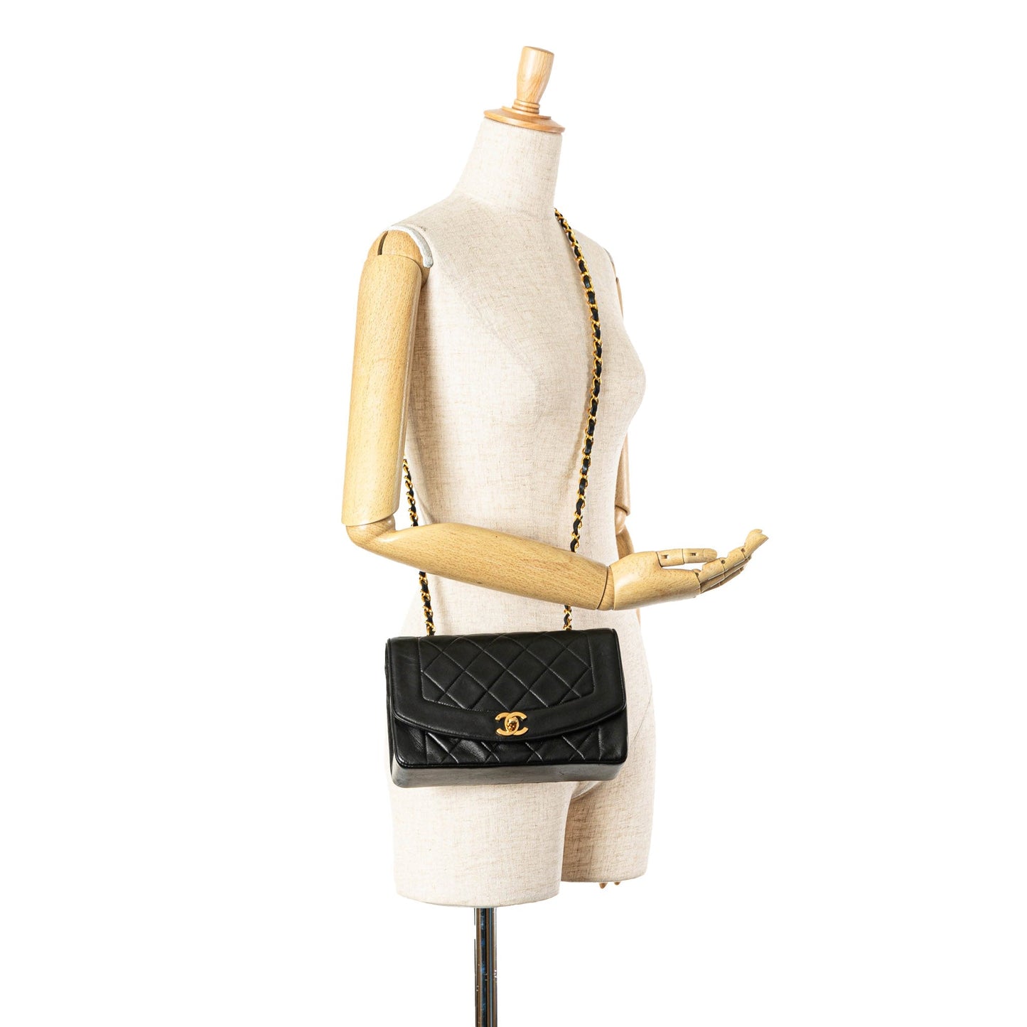 Chanel Small Lambskin Diana Flap Black