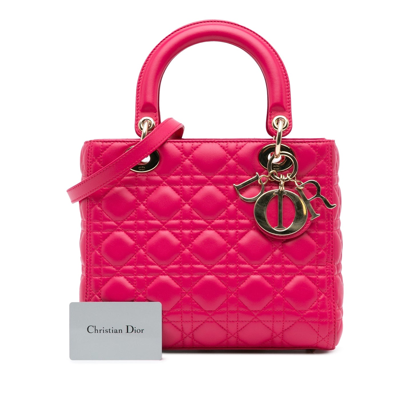 Dior Medium Lambskin Cannage Lady Dior Pink