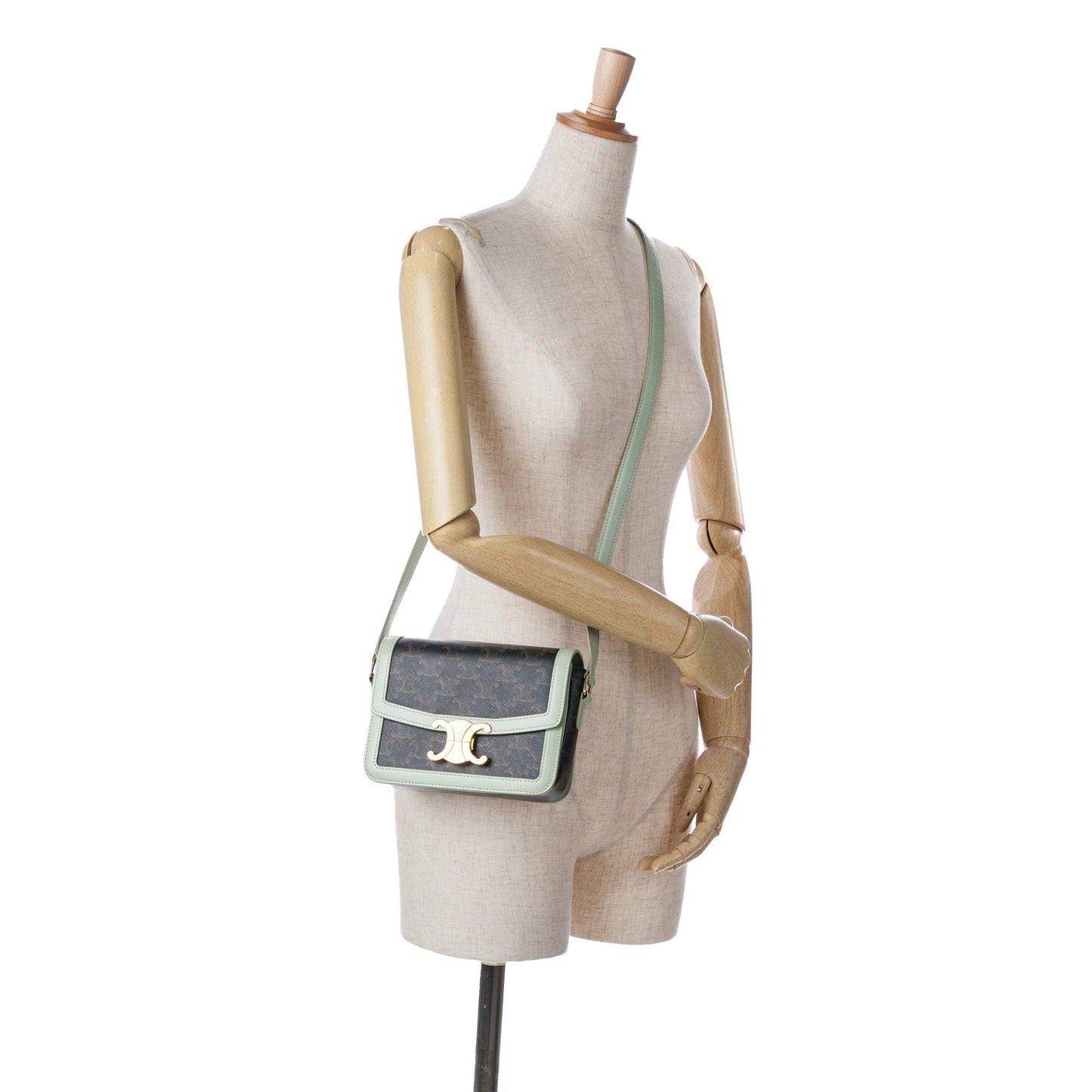 Celine Teen Coated Canvas Triomphe Crossbody Brown