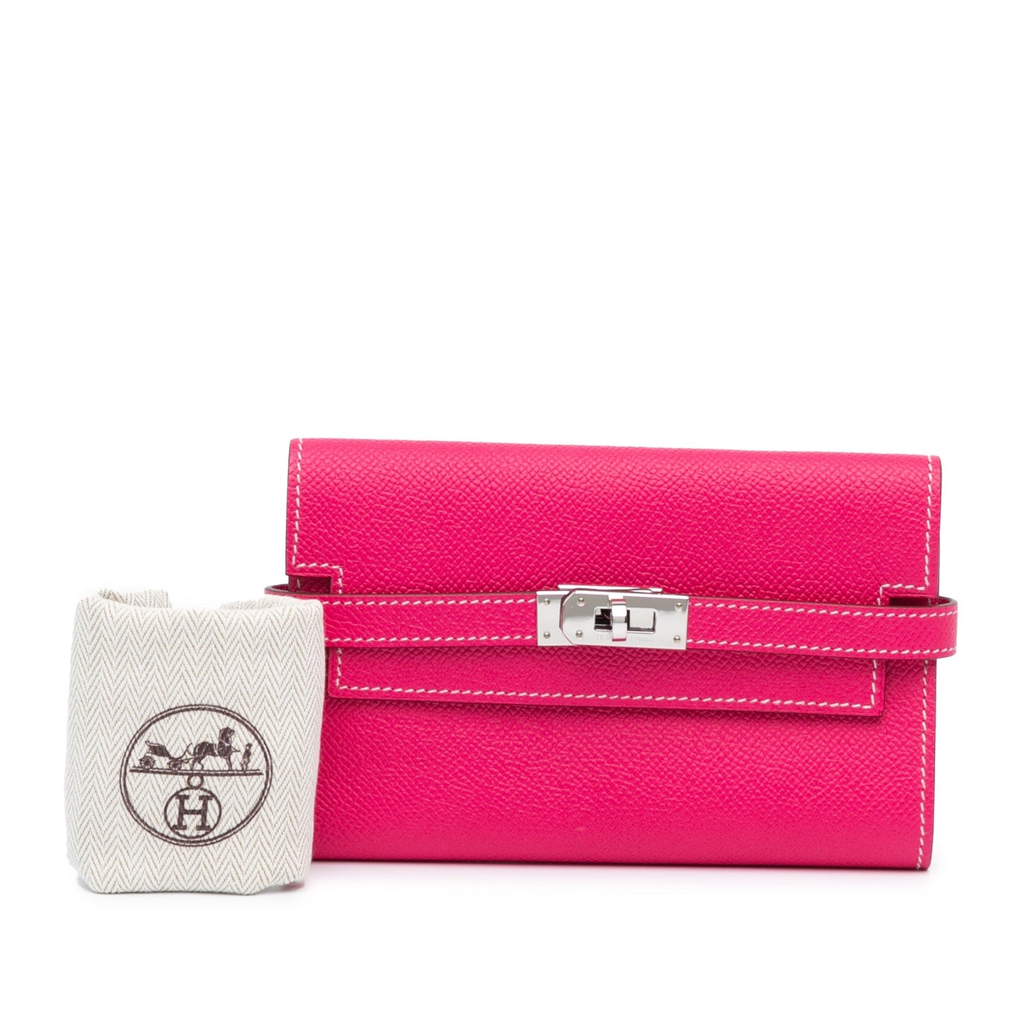 Hermès Medium Epsom Kelly Depliant Wallet Pink