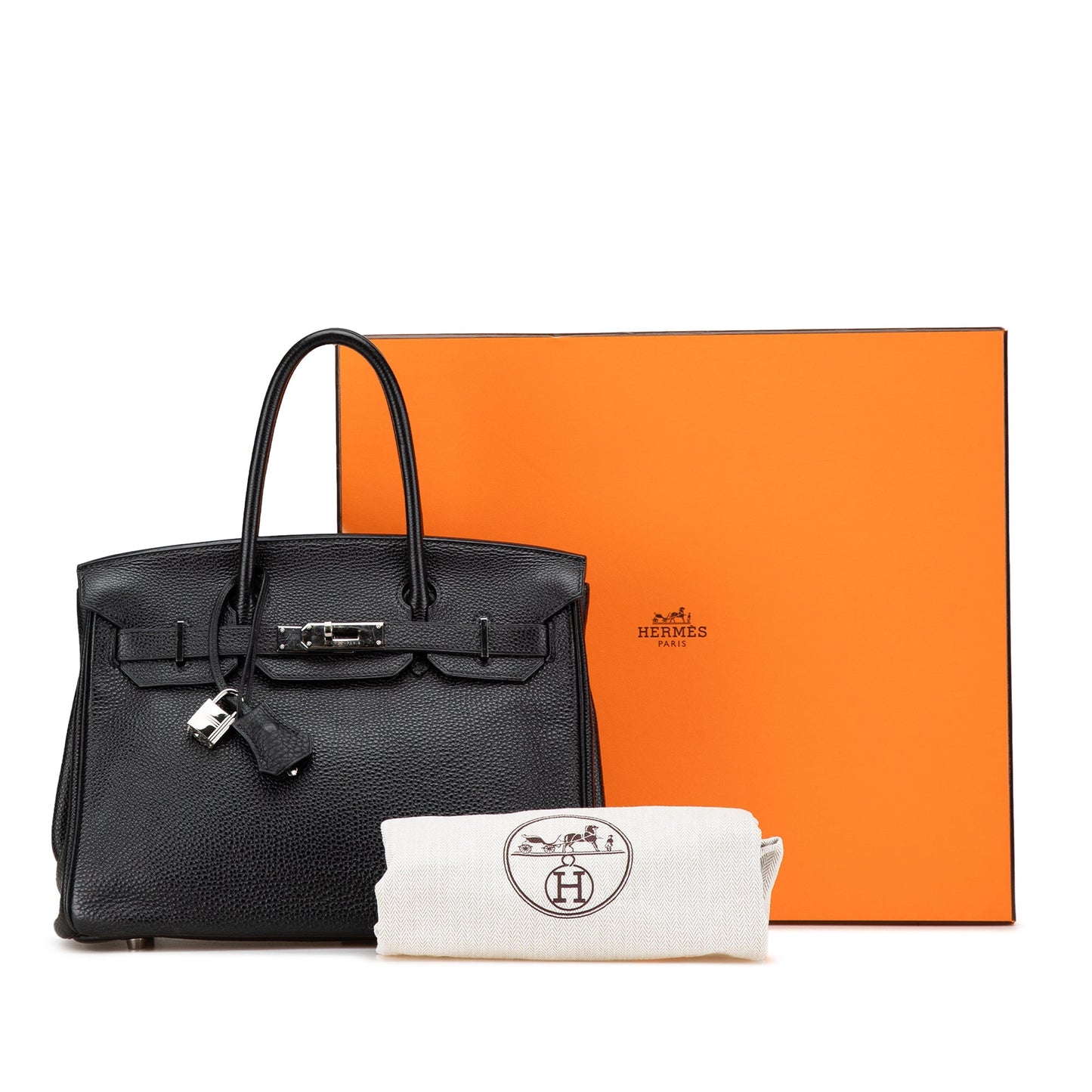 Hermès Clemence Birkin Retourne 30 Black