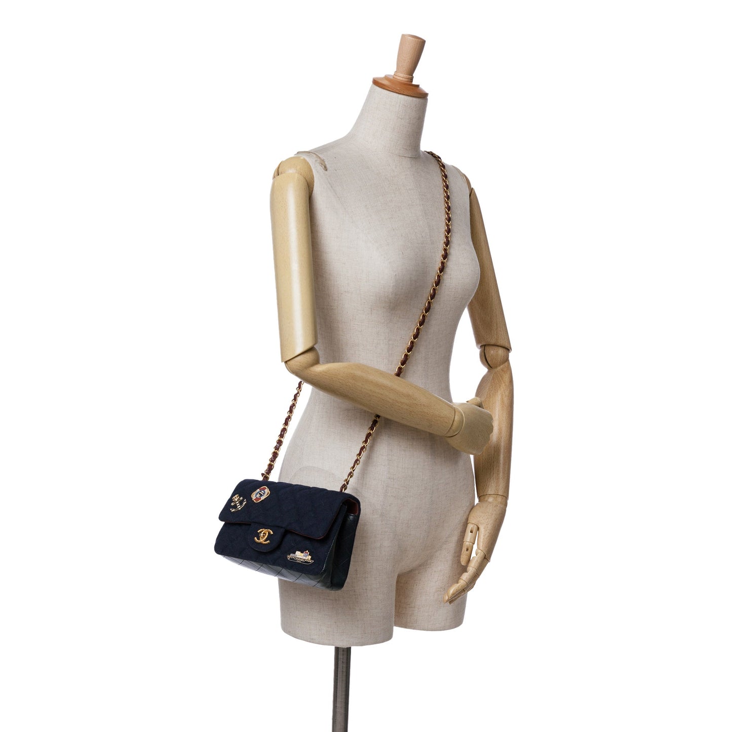Chanel Mini Rectangular Classic Jersey Sailor Single Flap Blue
