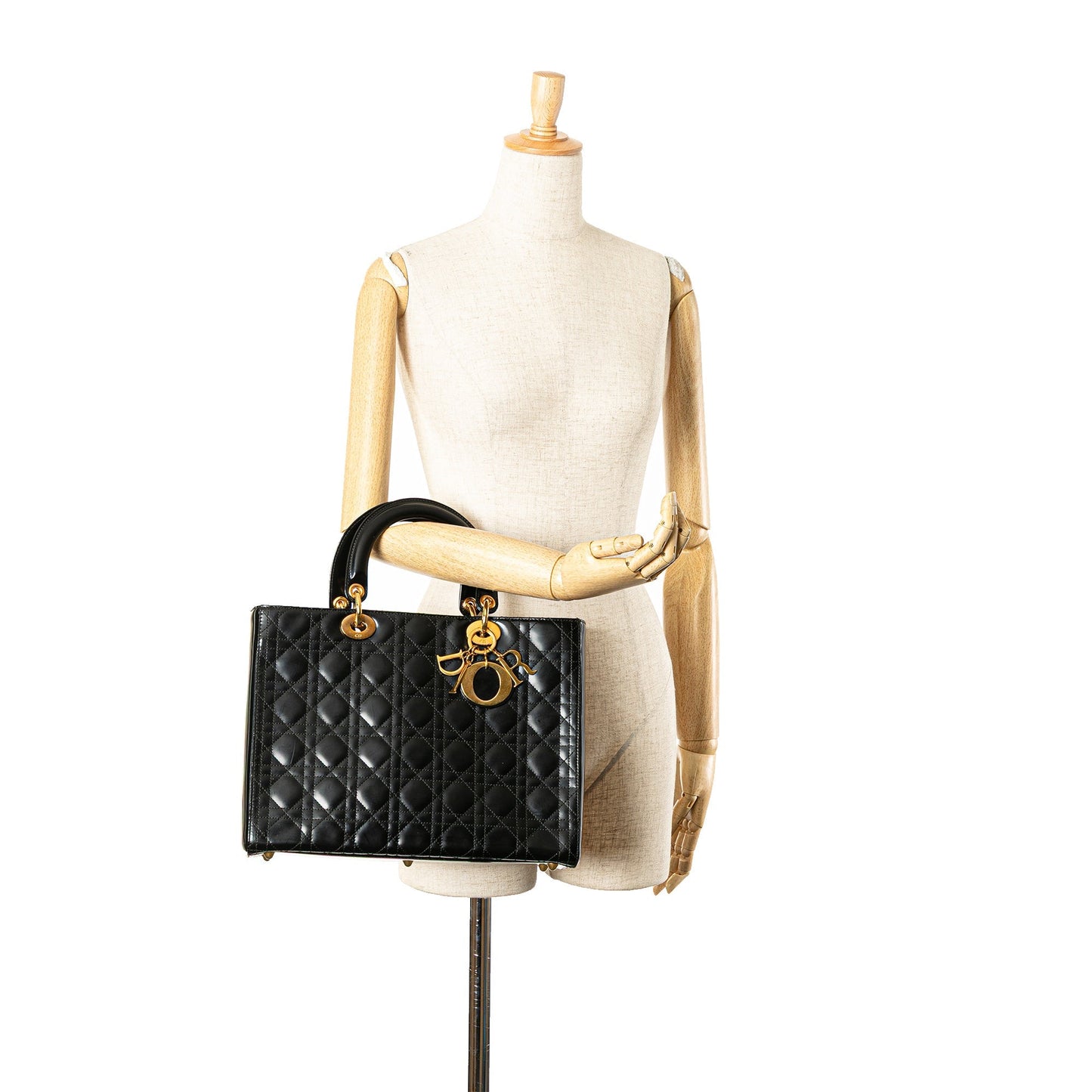 Dior Large Lambskin Cannage Lady Dior Black