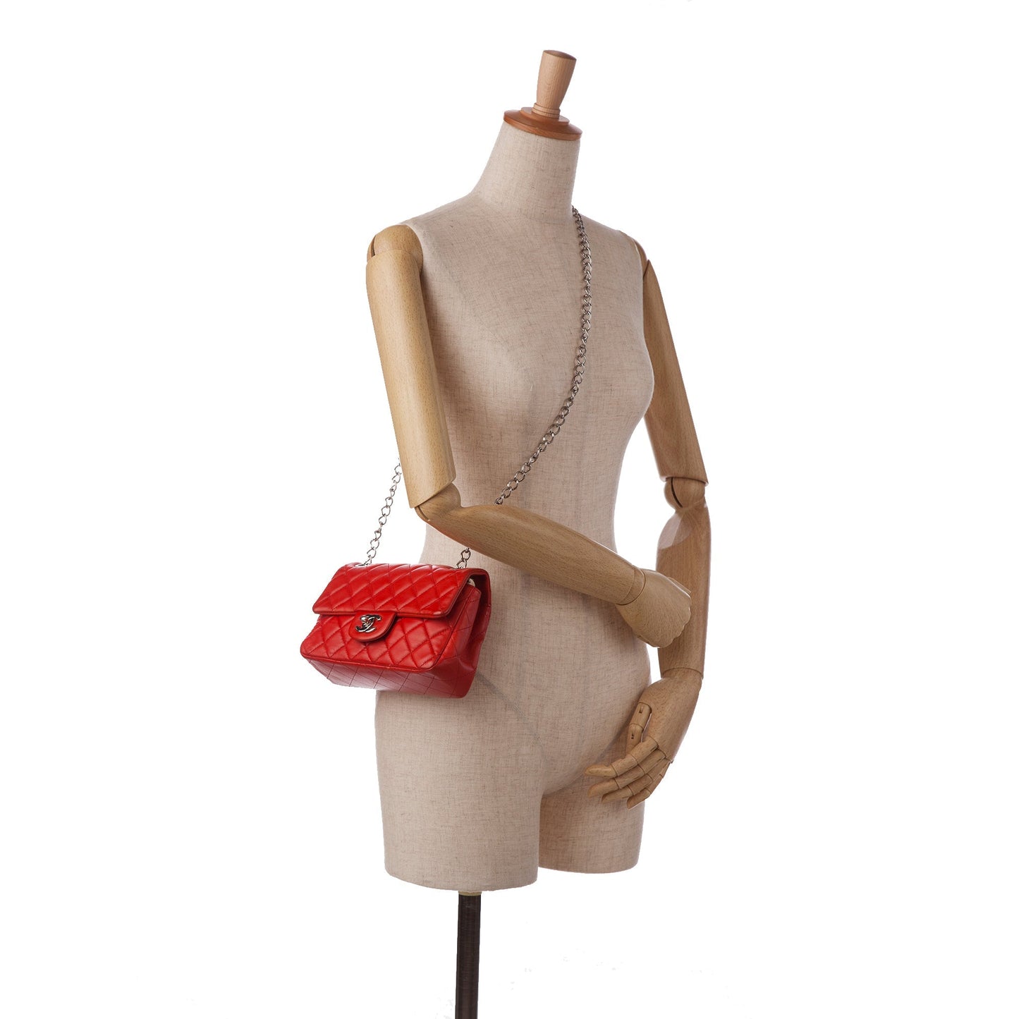 Chanel New Mini Classic Lambskin Single Flap Red