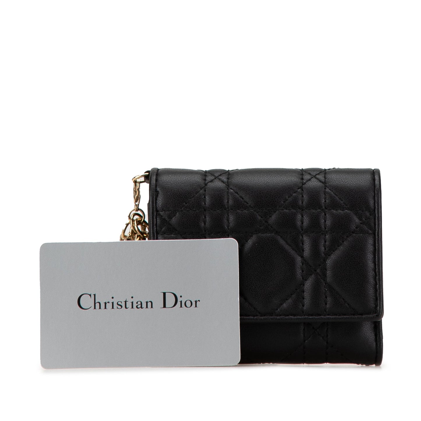 Dior Lambskin Cannage Lady Dior Lotus Wallet Black