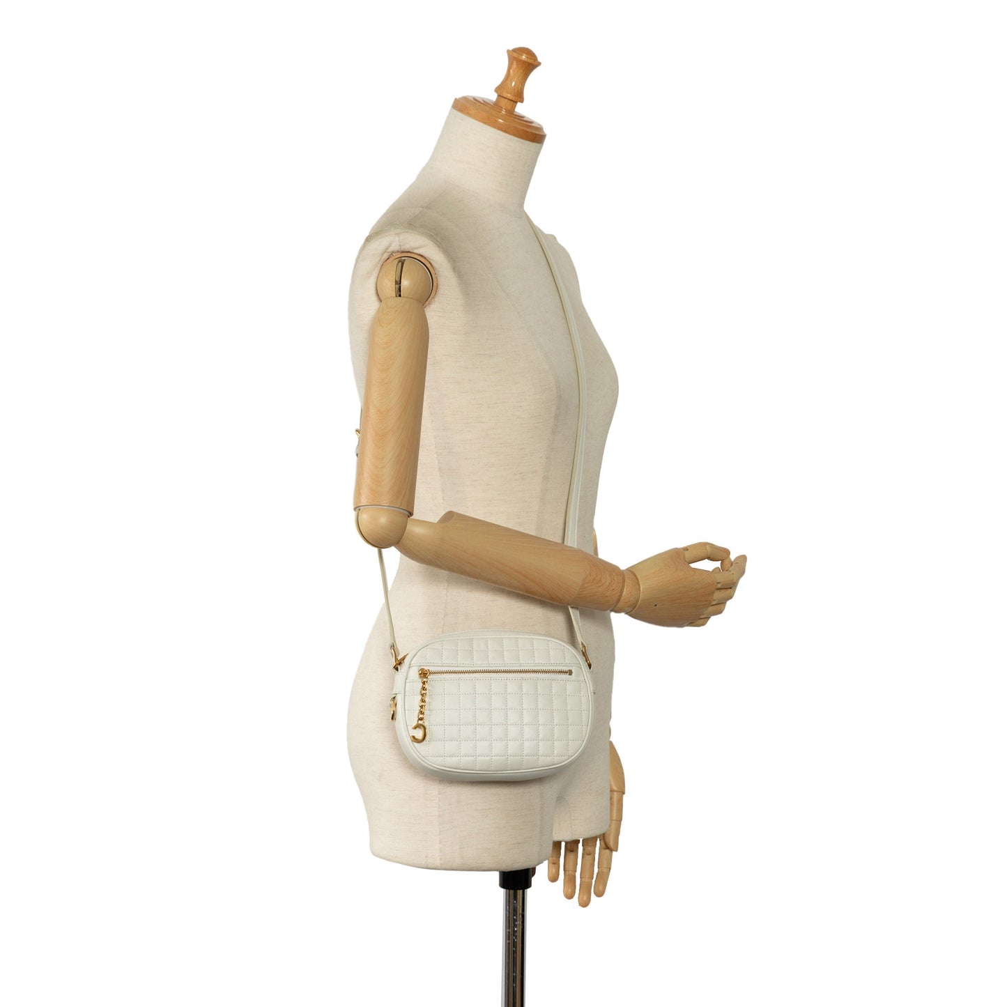 Celine Small C Charm Crossbody Bag White