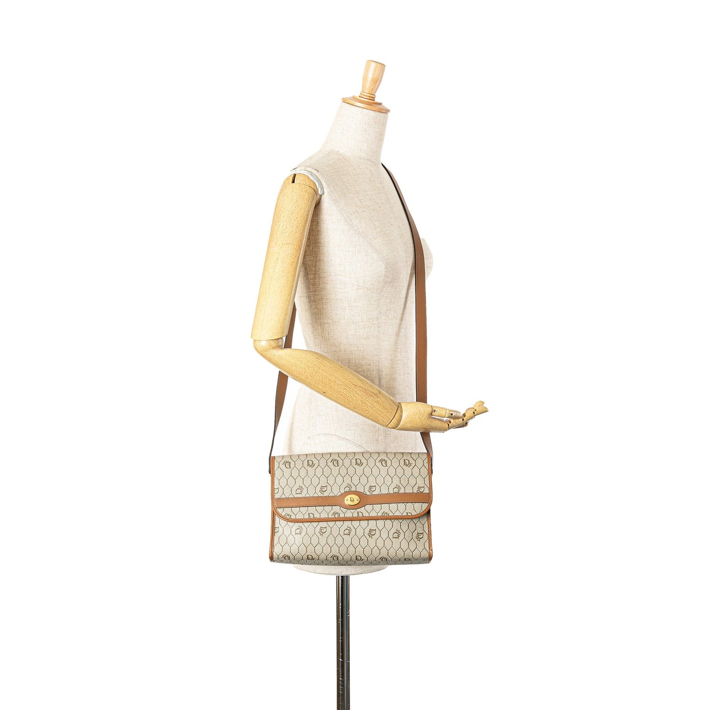 Dior Honeycomb Coated Canvas Crossbody Brown