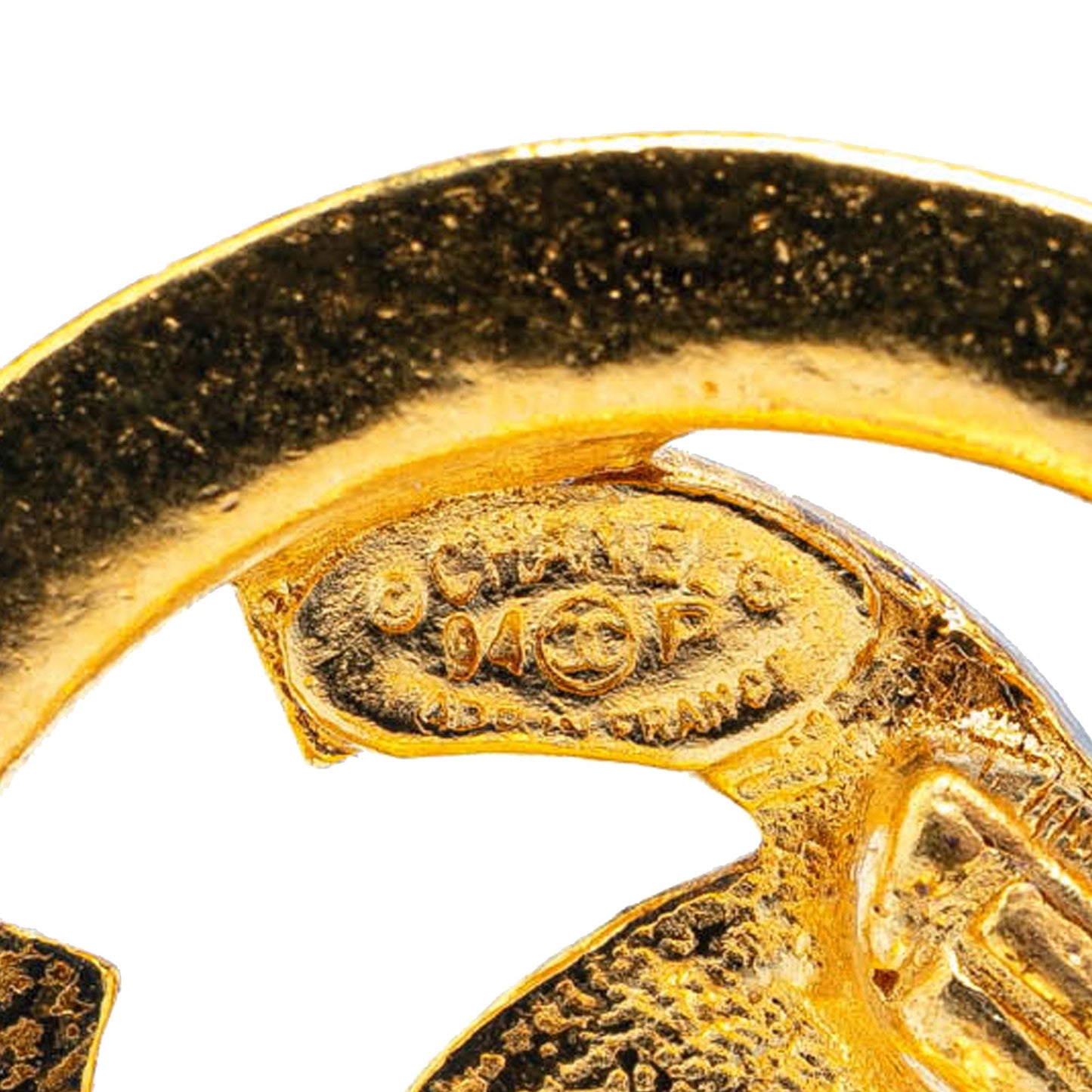 Chanel Gold Plated CC Round Clip On Earrings Gold