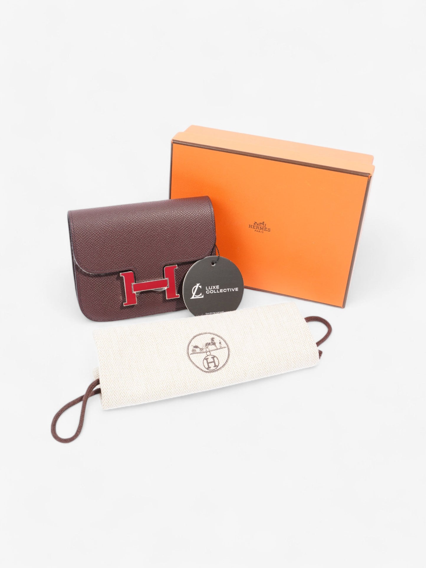 Hermes Constance Slim Wallet Rouge Sellier / Rubis Calfskin Leather