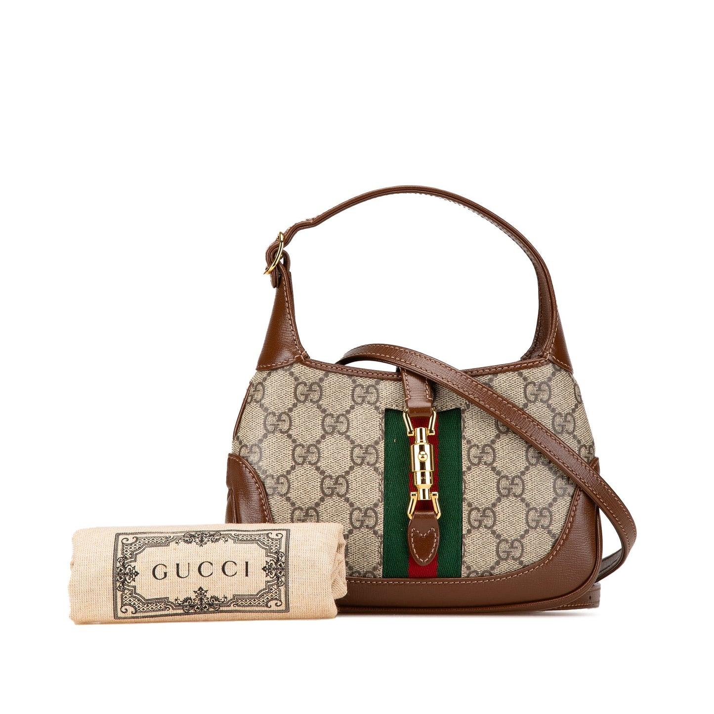 Gucci Mini GG Supreme Jackie 1961 Crossbody Brown