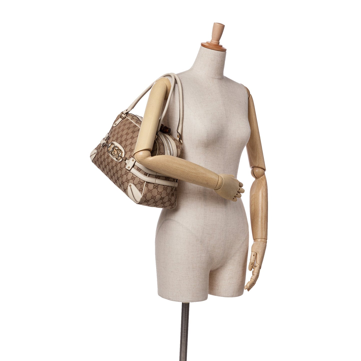 Gucci Large GG Canvas Wave Handbag Brown