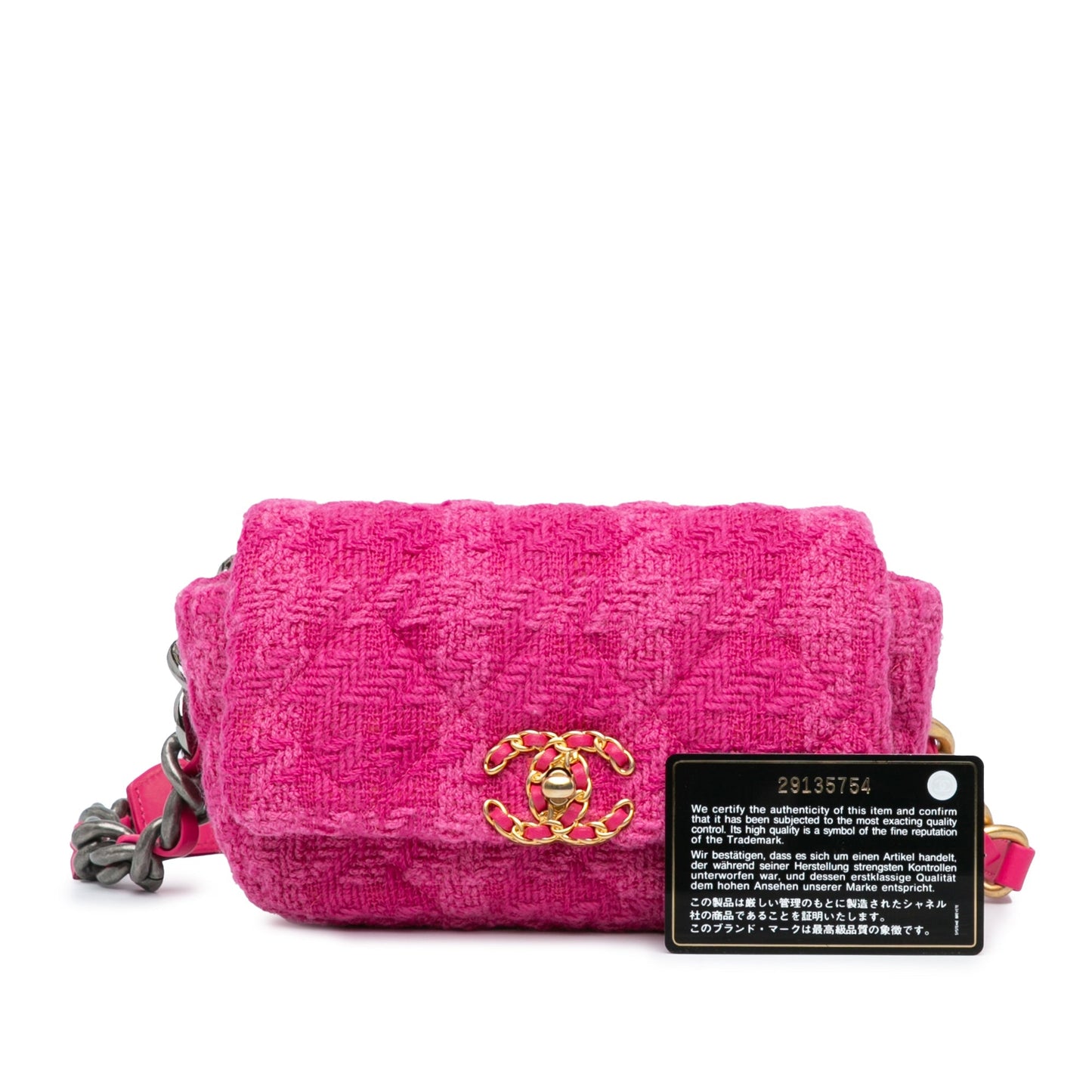 Chanel Tweed 19 Belt Bag Pink