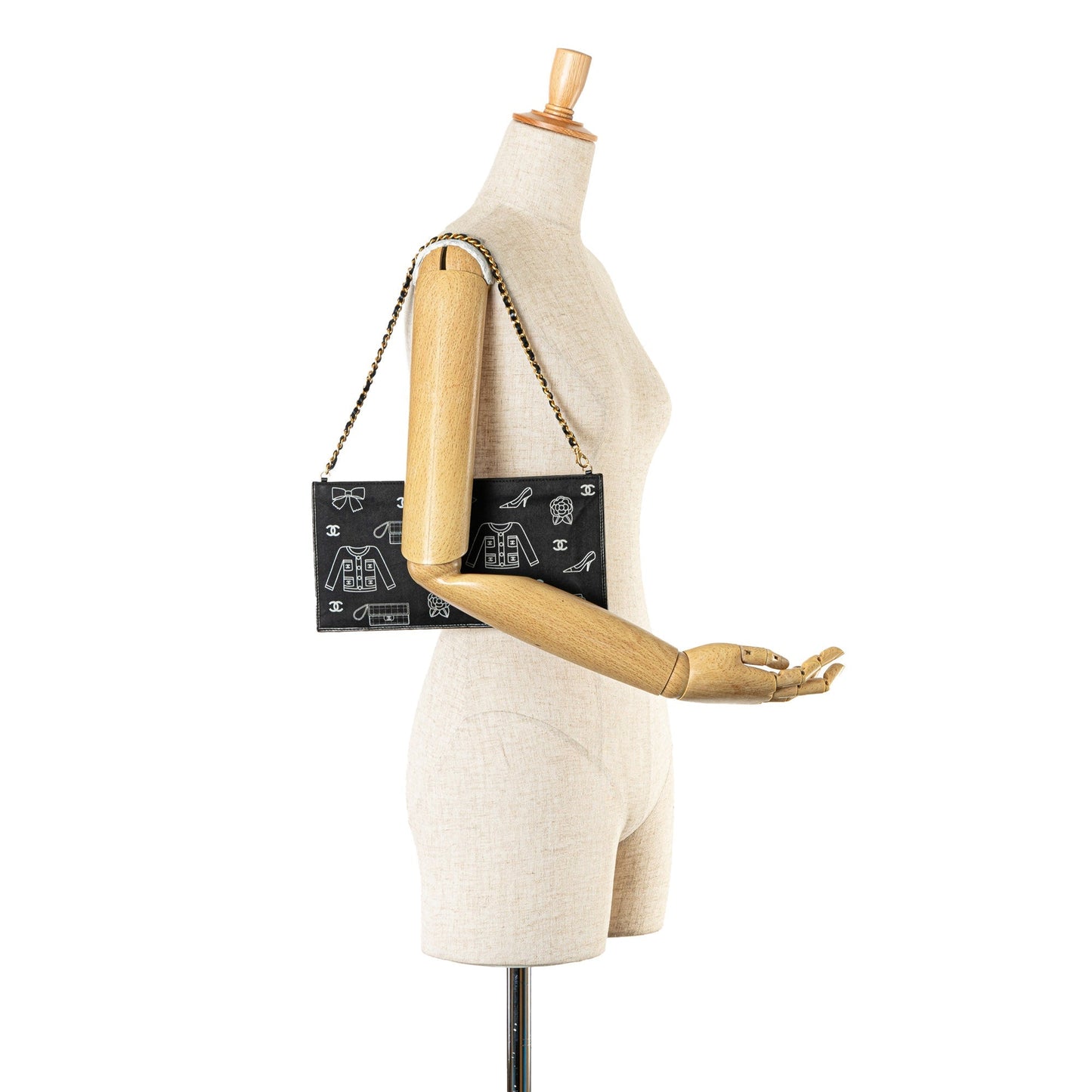 Chanel Canvas Symbols Chain Pochette Blue