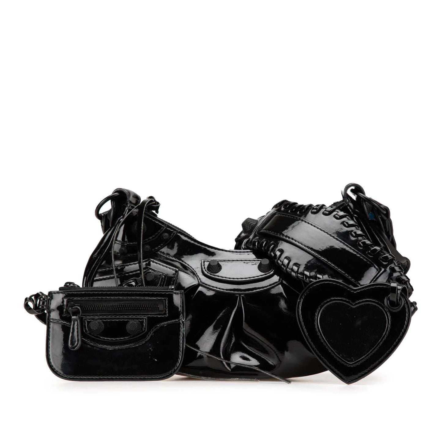Balenciaga Patent Motocross Le Cagole XS Black