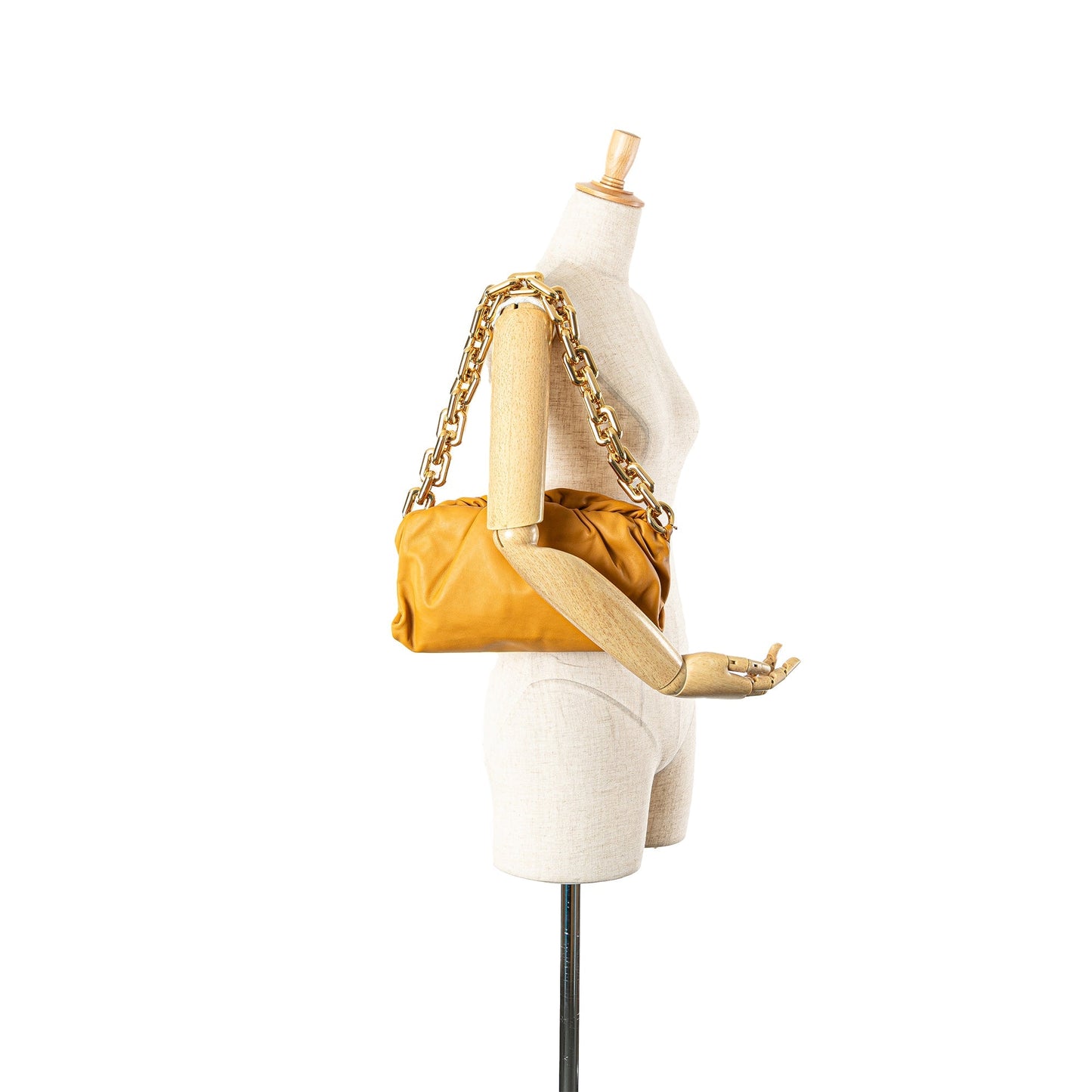 Bottega Veneta Lambskin Chain Pouch Yellow