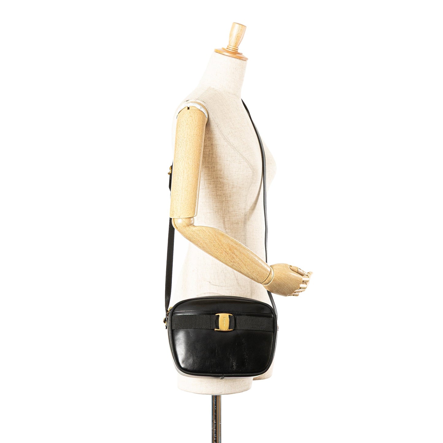 Ferragamo Vara Calfskin Crossbody Black