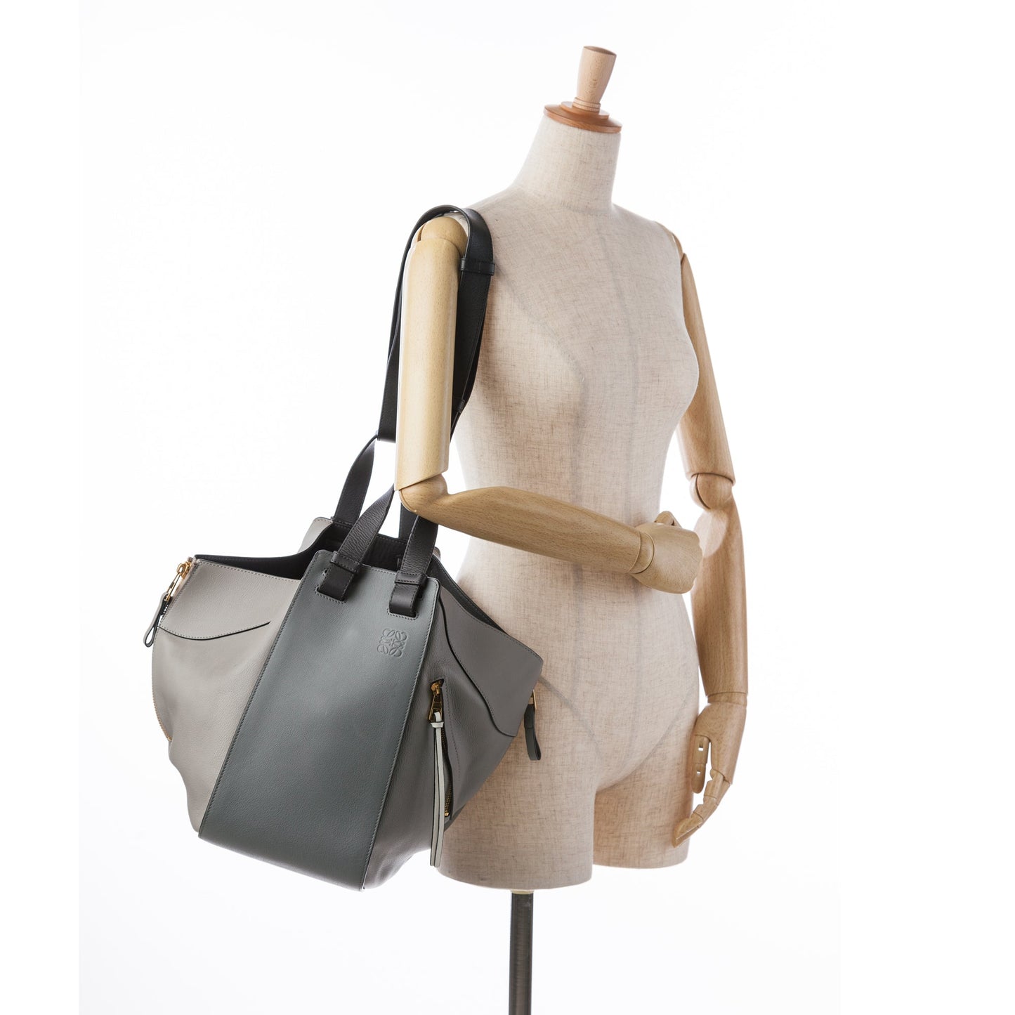 LOEWE Medium Tricolor Hammock Bag Gray