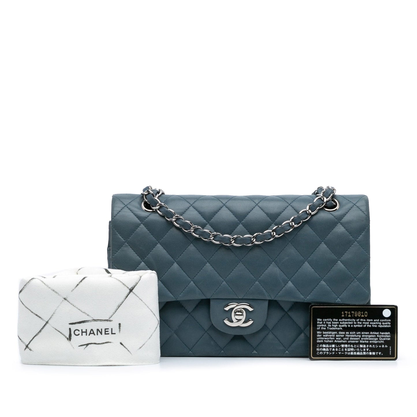 Chanel Medium Classic Lambskin Double Flap Blue