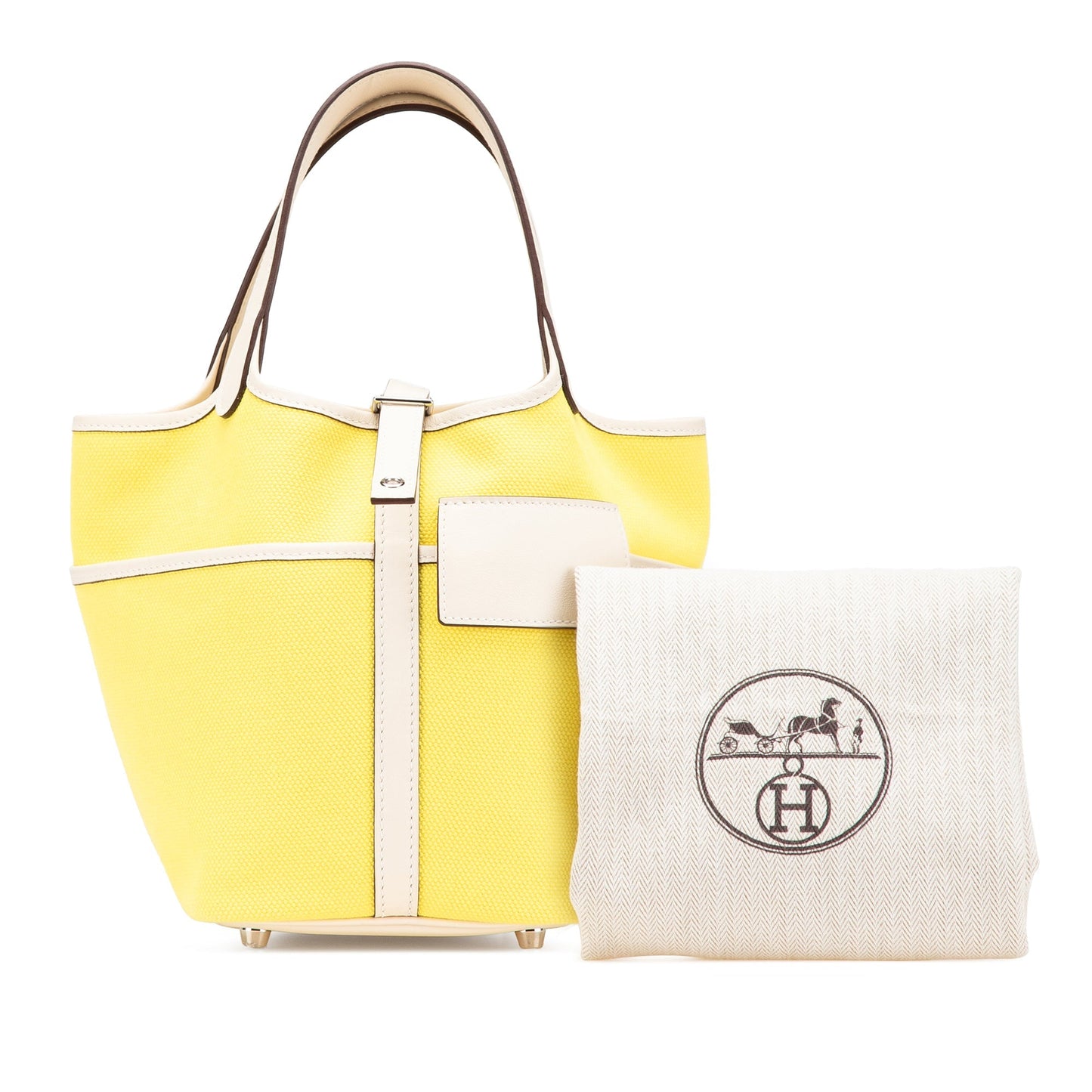 Hermès Toile Goeland and Swift Cargo Picotin Lock 18 Yellow