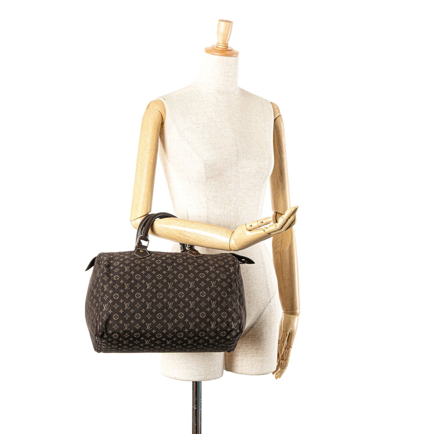 Louis Vuitton Monogram Mini Lin Speedy 30 Brown