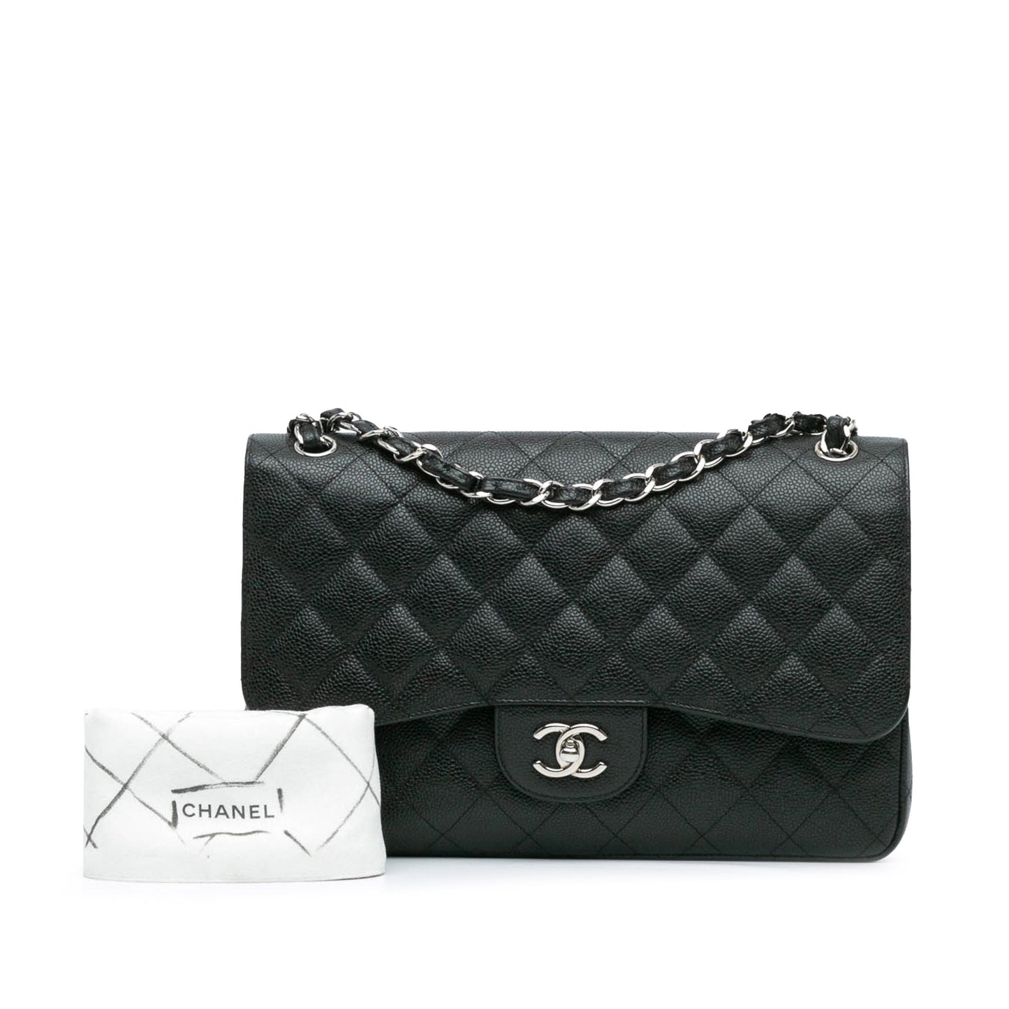 Chanel Jumbo Classic Caviar Double Flap Black