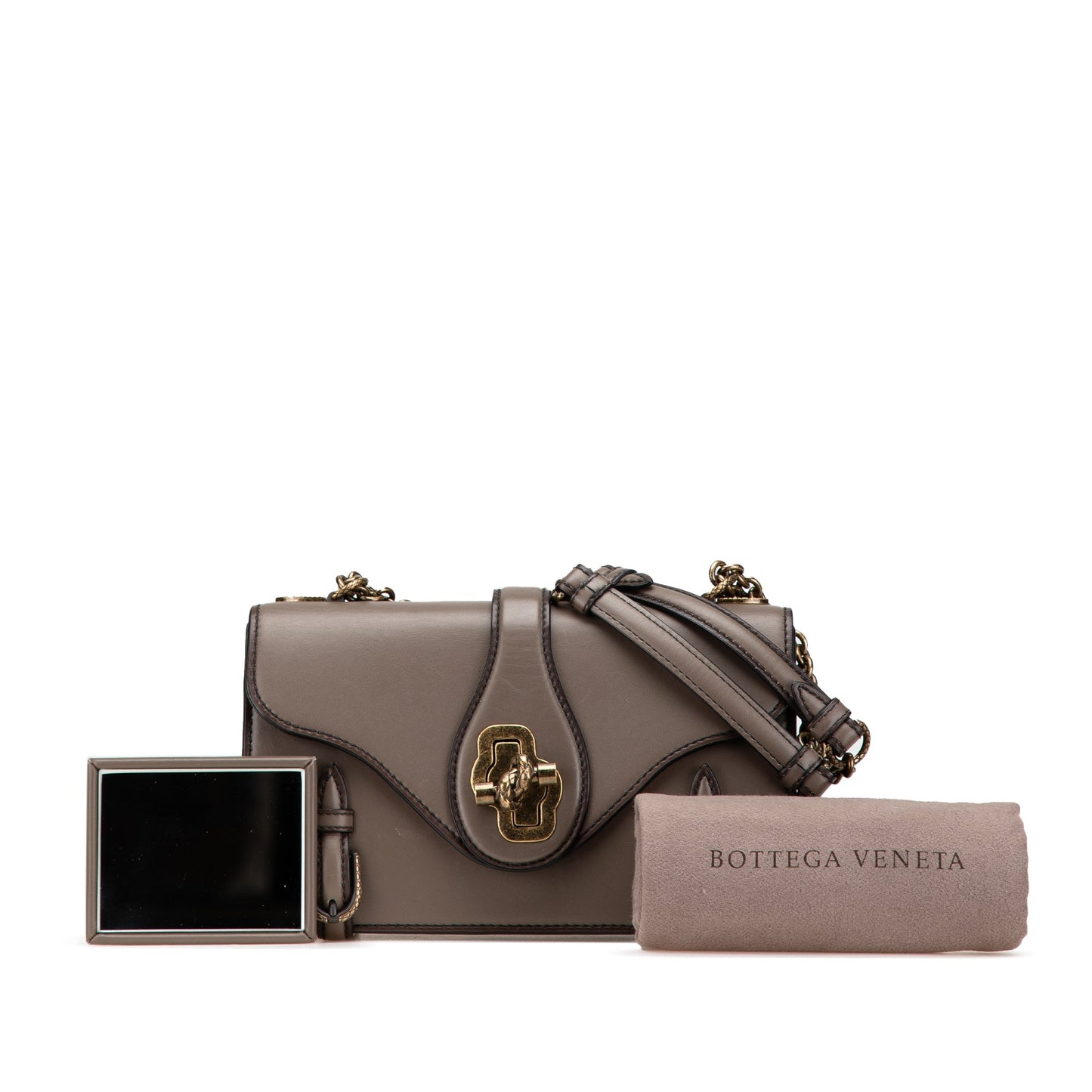Bottega Veneta French Calf City Knot Shoulder Bag Brown