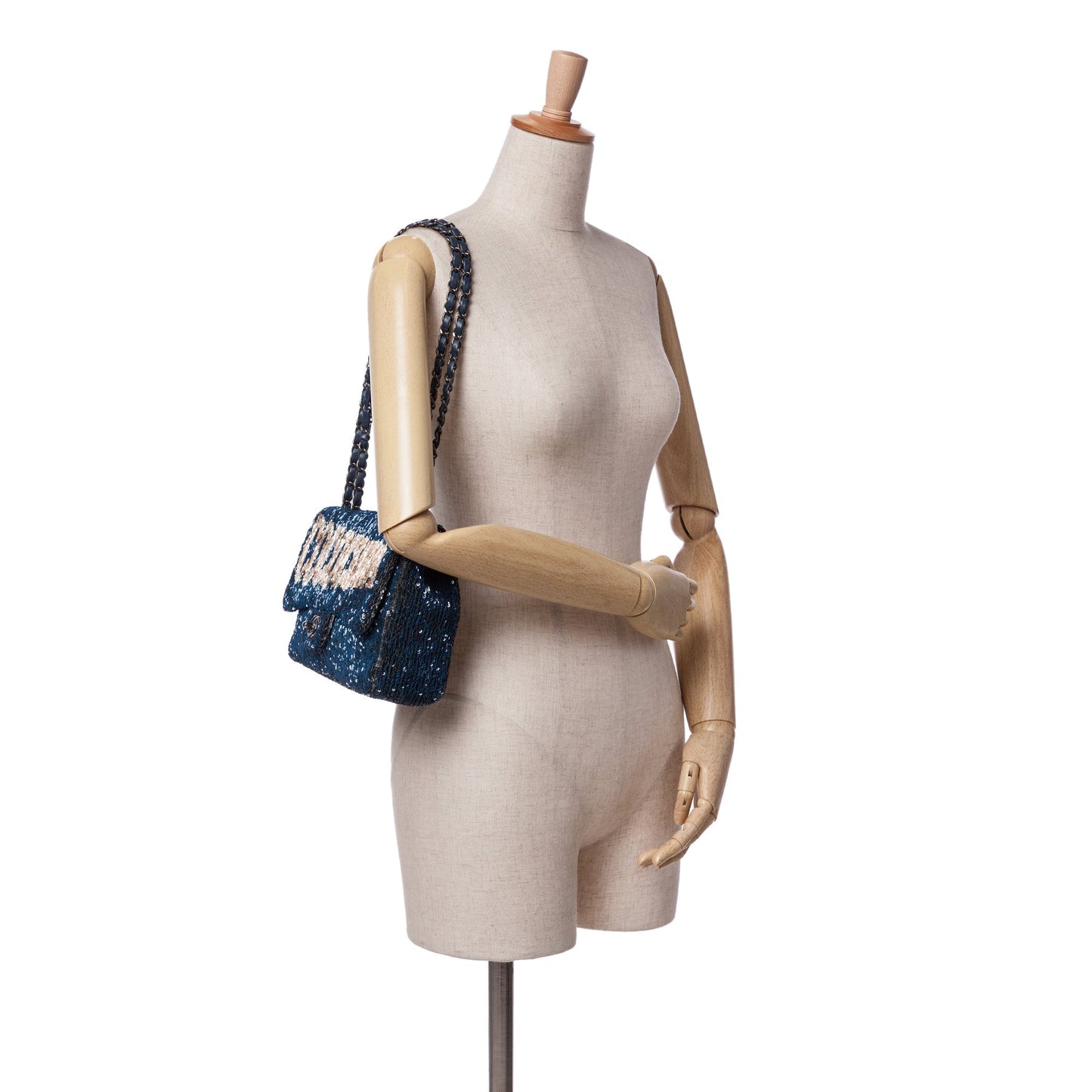 Chanel Paris Cuba Medium Sequin Coco Cuba Single Flap Blue