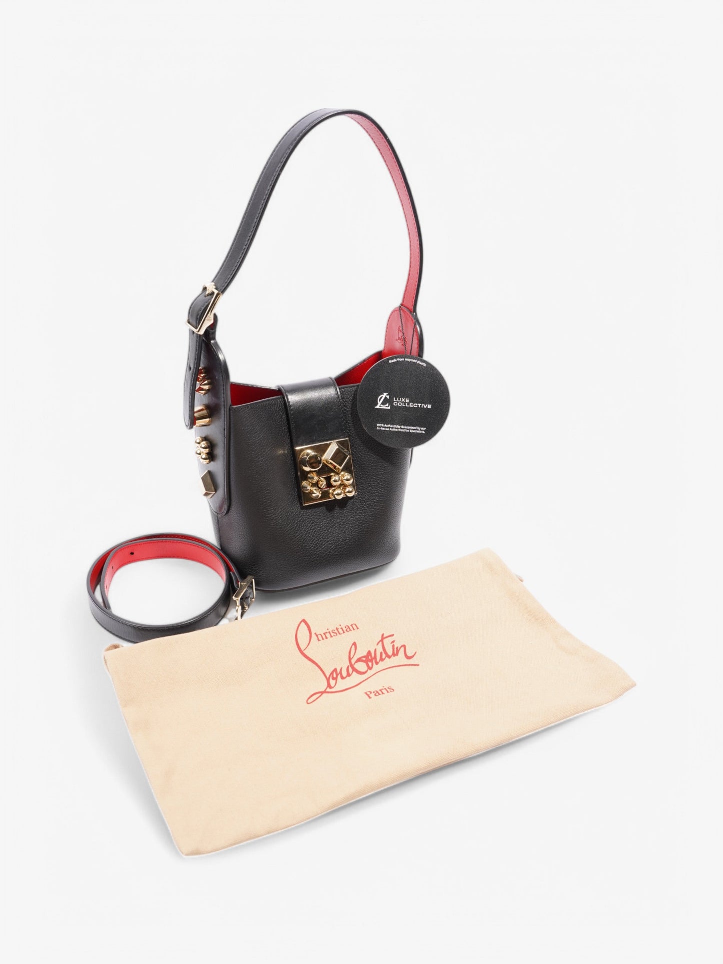 Christian Louboutin Carasky Mini Bucket Bag Black Leather
