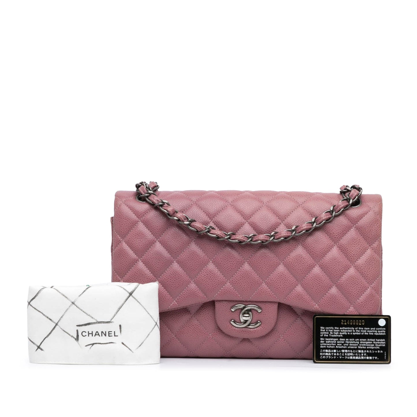 Chanel Jumbo Classic Caviar Double Flap Pink