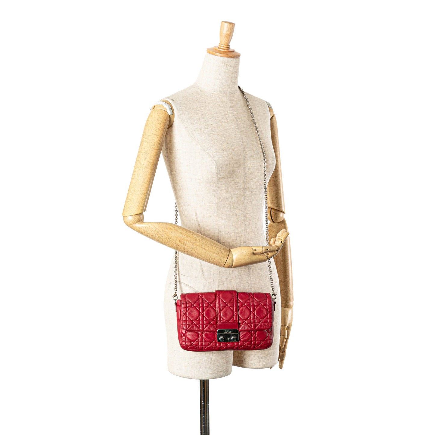 Dior Lambskin Cannage Miss Dior Promenade Crossbody Red