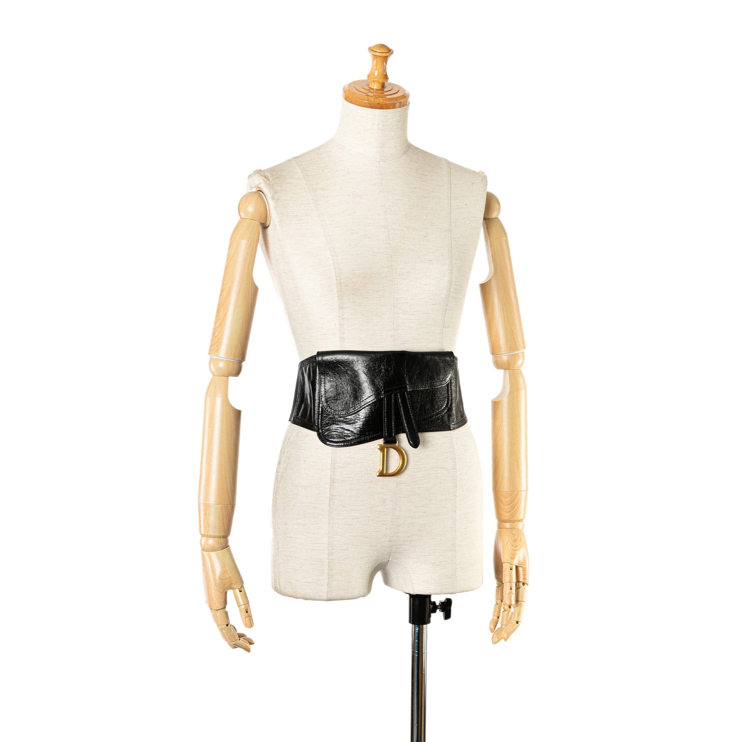 Dior Crinkled Lambskin Saddle Belt Bag Black