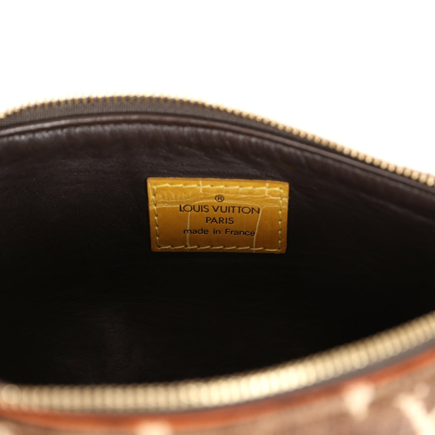 Louis Vuitton Trompe L'Oeil Pochette Brown and Yellow Velvet Brass Hardware