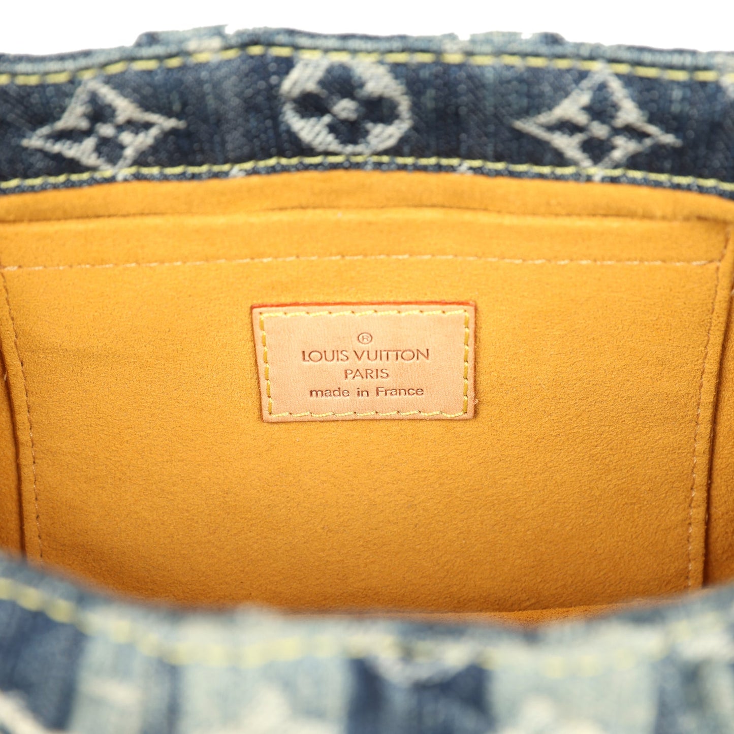 Louis Vuitton Mini Striped Pleaty Raye Blue Washed Monogram Denim Gold Hardware