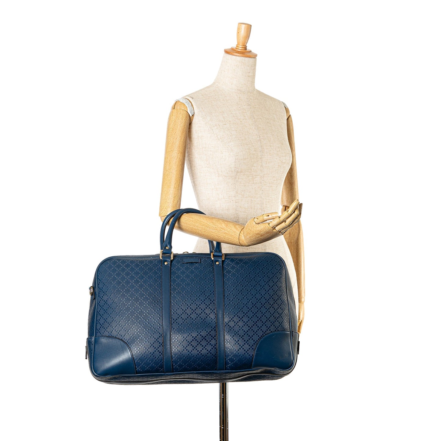 Gucci Bright Diamante Leather Travel Bag Blue