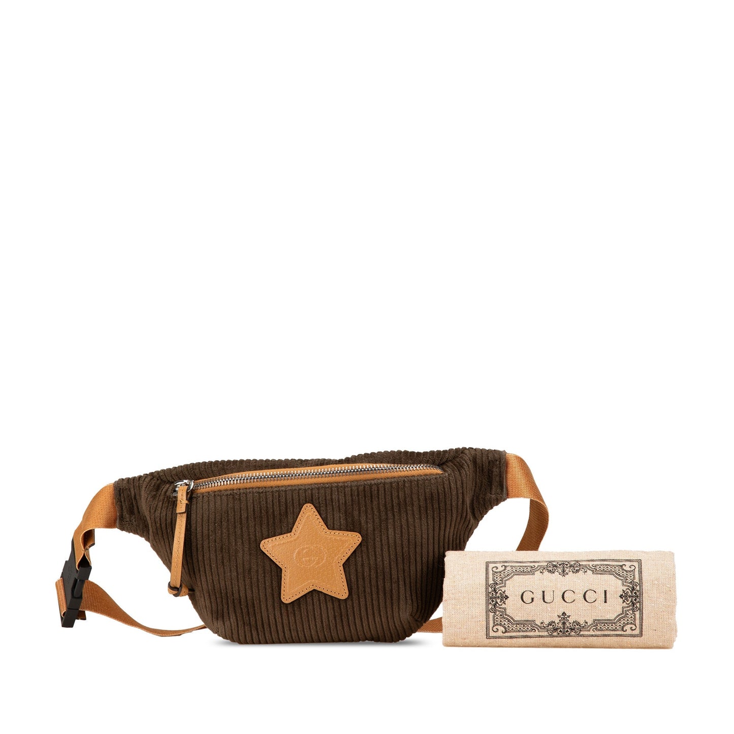 Gucci Corduroy Interlocking G Children's Star Belt Bag Brown