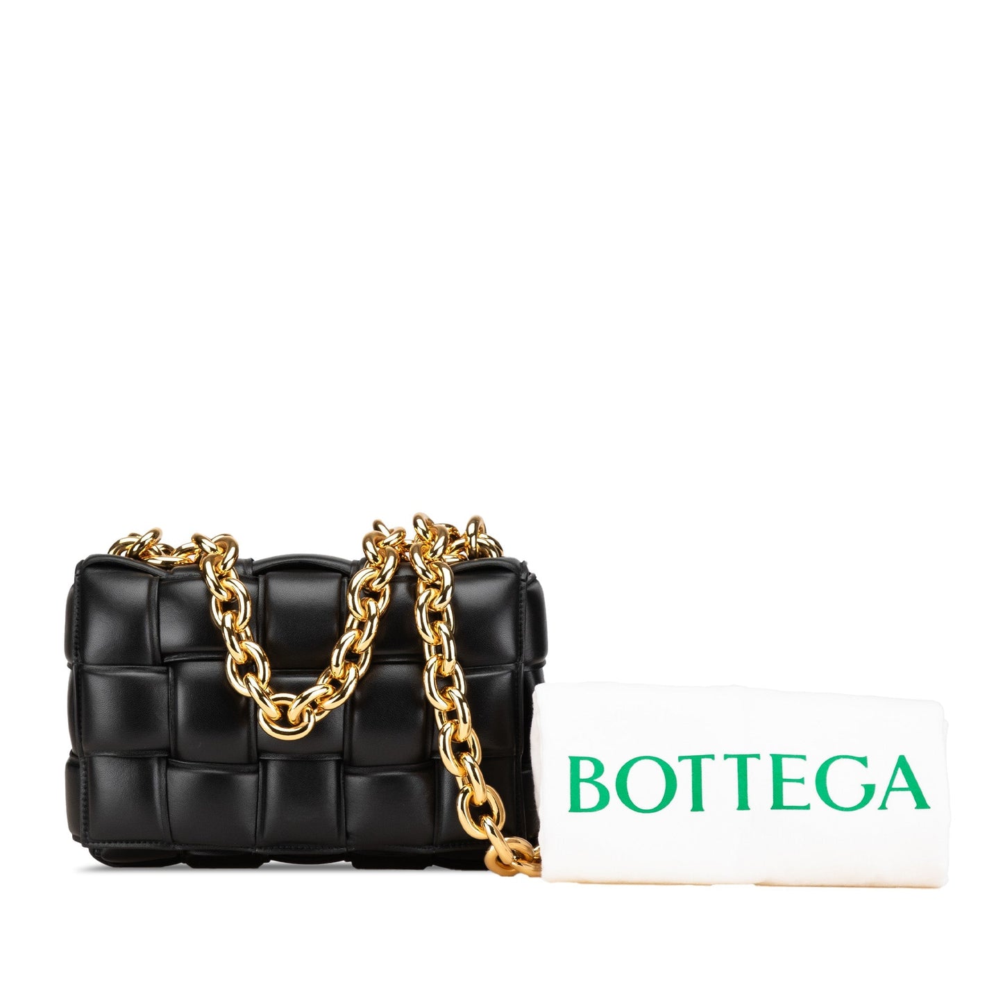 Bottega Veneta Nappa Intrecciato Padded Chain Cassette Satchel Black