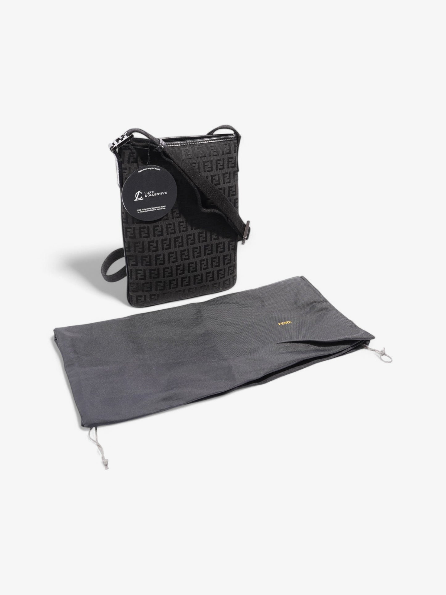Fendi FF Messenger Bag Black Canvas