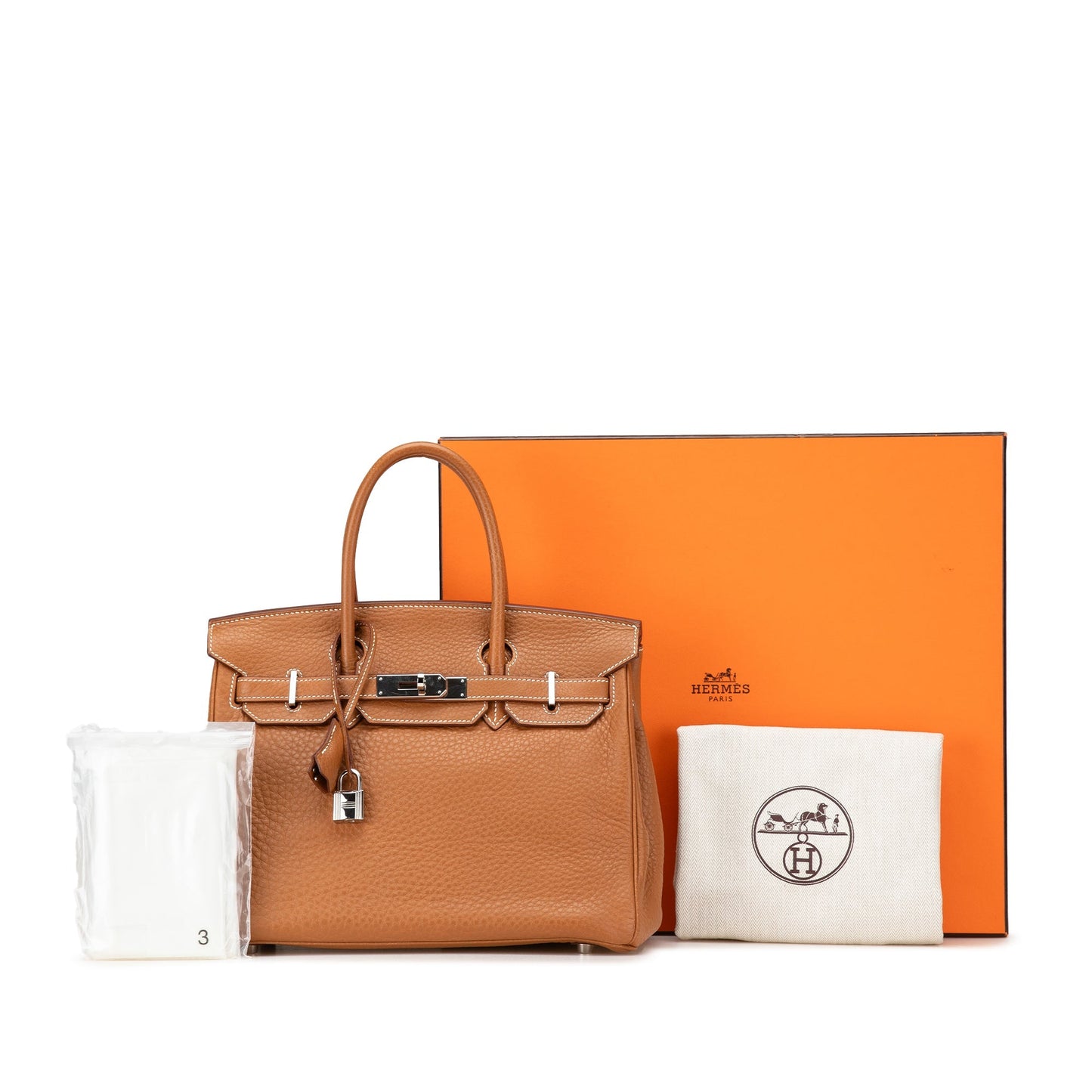 Hermès Clemence Birkin Retourne 30 Brown