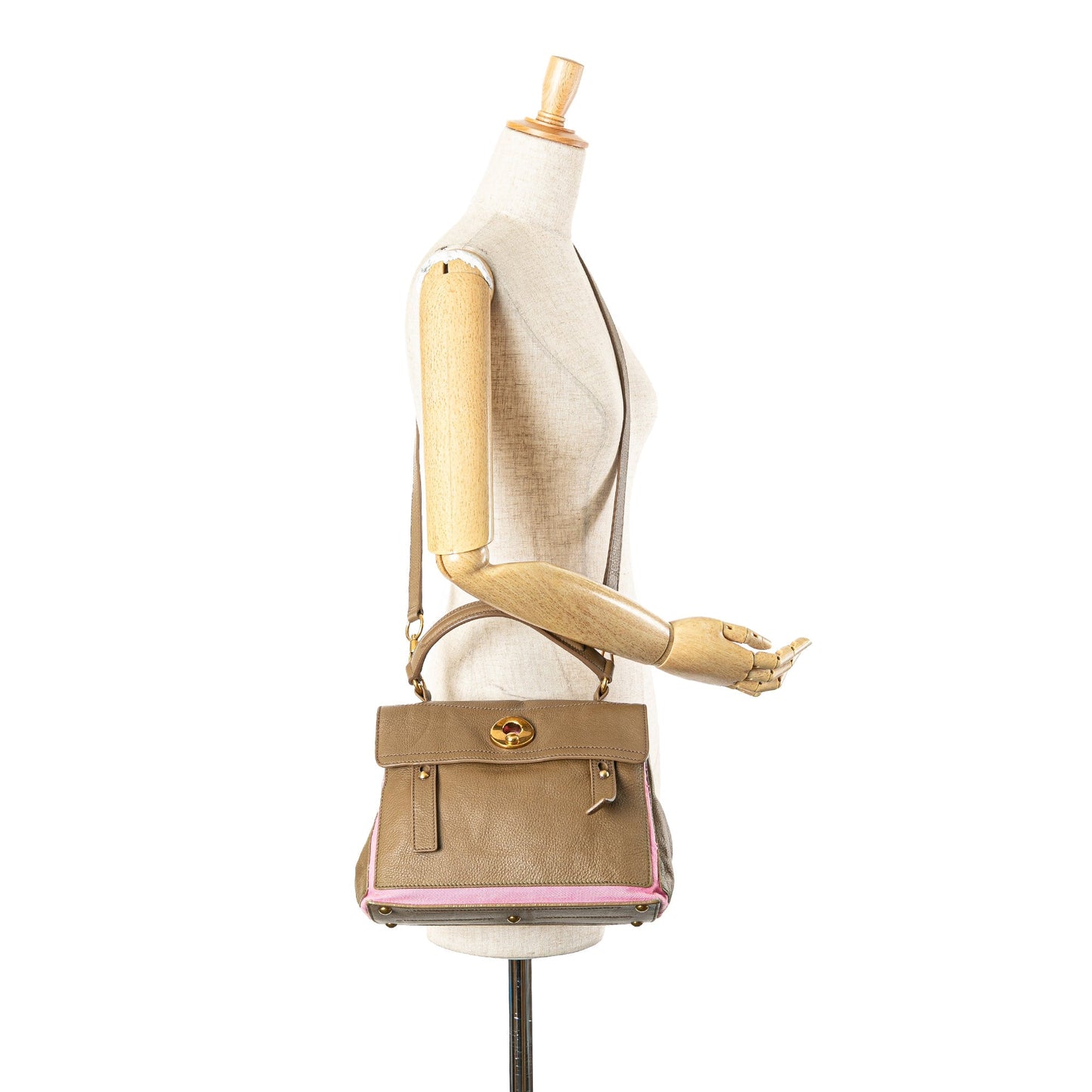 Yves Saint Laurent Small Leather Muse Two Satchel Brown
