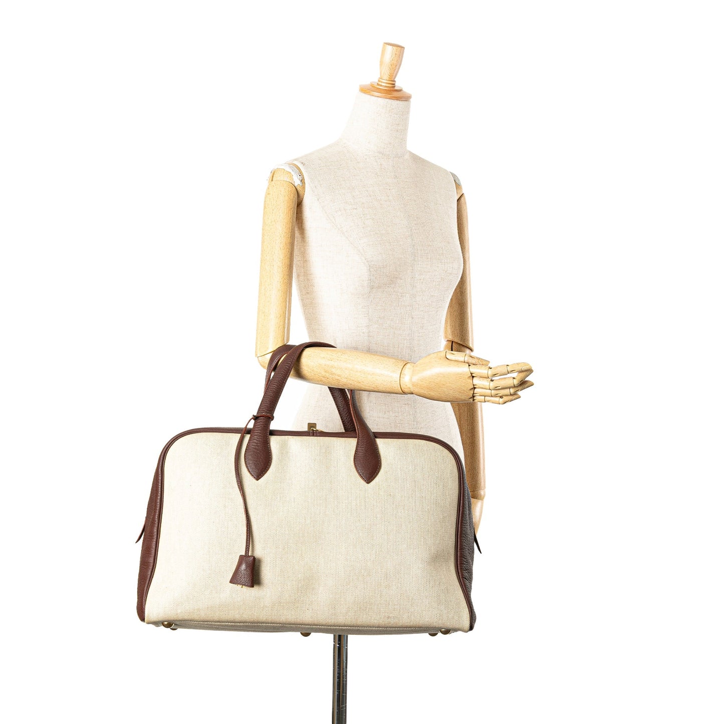 Hermès Toile and Clemence Victoria 43 Brown