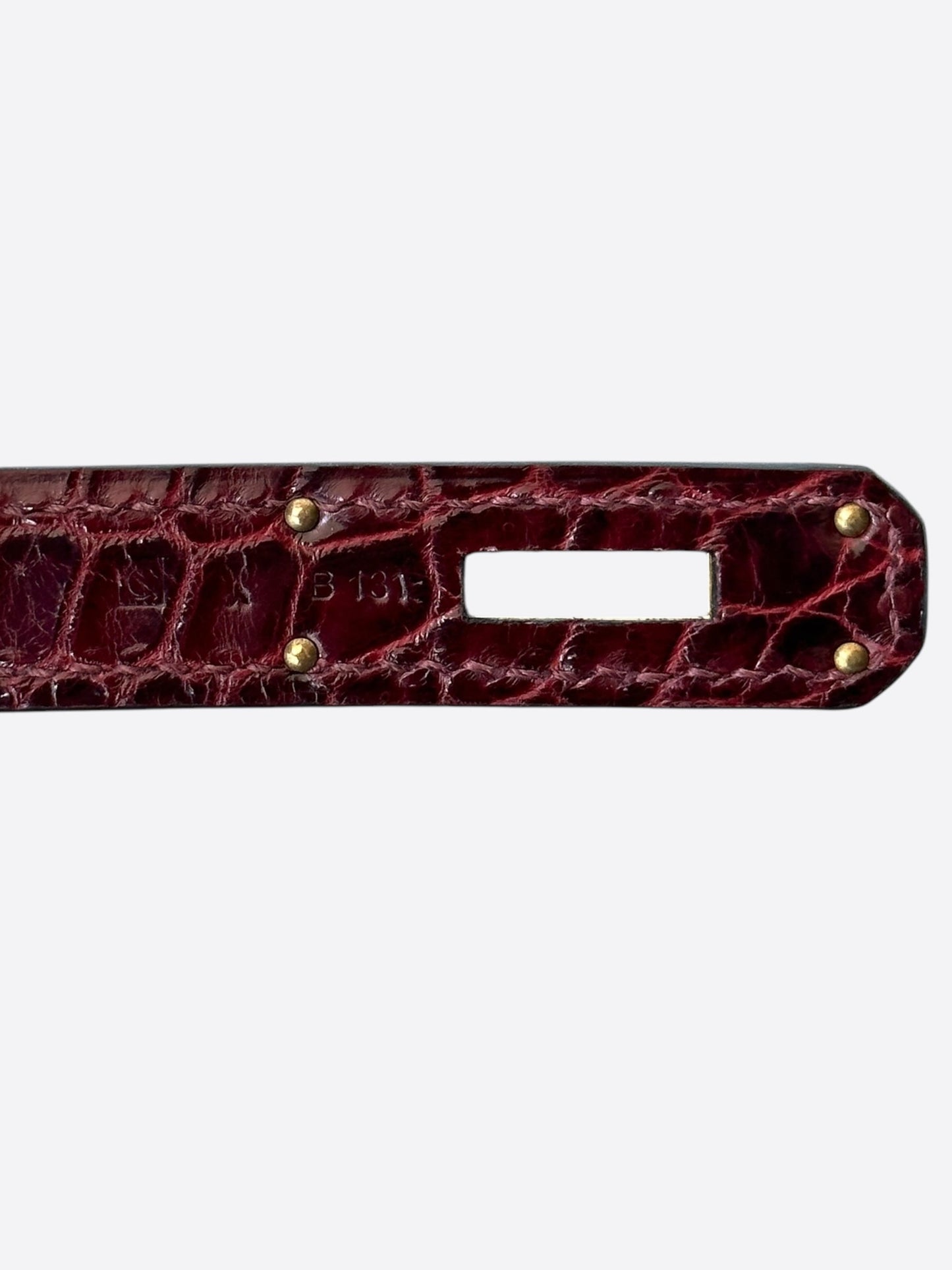 Hermes Bordeaux Shiny Porosus Crocodile Birkin 30
