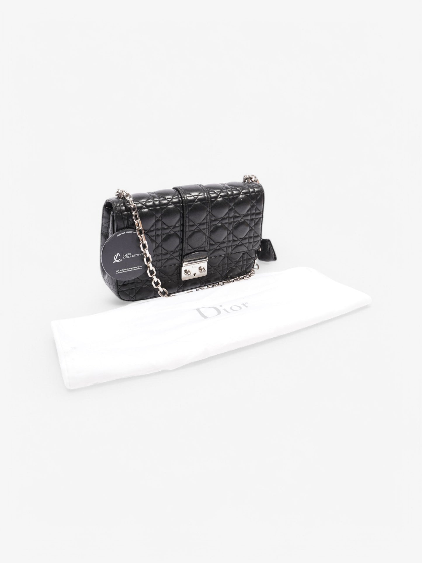 Christian Dior Miss Dior Cannage Flap Bag Black Leather
